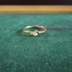 Small Cubic Zirconia 14k Yellow Gold Platted Sterl